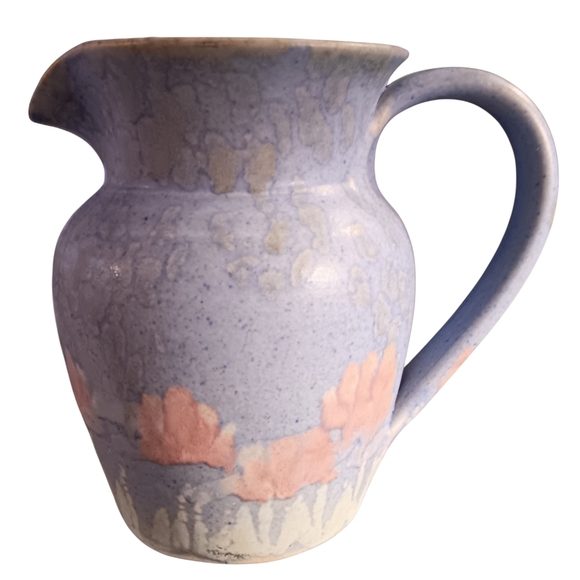 Artisan Blue and Pink Ceramic Vase - Picture 5 of 7